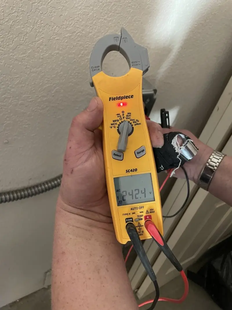 Voltage testing with clamp meter during Generator Installation in West Deptford